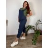 Kalhoty teplákové dlouhé s laclem dámské nadrozměr DORA (44/46/48 ONE SIZE) ITALSKÁ MÓDA IMHMM246580/DUR (Velikost 46/48, Barva Černá)