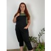 Kalhoty teplákové dlouhé s laclem dámské nadrozměr DORA (44/46/48 ONE SIZE) ITALSKÁ MÓDA IMHMM246580/DUR (Velikost 46/48, Barva Černá)