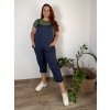 Kalhoty teplákové dlouhé s laclem dámské nadrozměr DORA (44/46/48 ONE SIZE) ITALSKÁ MÓDA IMHMM246580/DUR (Velikost 46/48, Barva Černá)