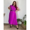 Šaty dlouhé oversize elegantní plisované krátký rukáv dámské nadrozměr EMILIA (42/44/46 ONE SIZE) ITALSKÁ MÓDA IM425EMILIA/DR (Velikost 42/44/46, Barva červená)