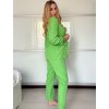 Souprava sako dlouhý rukáv a kalhoty dlouhé dámská (XS/S/M ONE SIZE) ITALSKÁ MÓDA IMWCA25319/DU (Velikost S/M, Barva zelená mintova)
