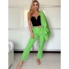 Souprava sako dlouhý rukáv a kalhoty dlouhé dámská (XS/S/M ONE SIZE) ITALSKÁ MÓDA IMWCA25319/DU (Velikost S/M, Barva zelená mintova)