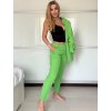 Souprava sako dlouhý rukáv a kalhoty dlouhé dámská (XS/S/M ONE SIZE) ITALSKÁ MÓDA IMWCA25319/DU (Velikost S/M, Barva zelená mintova)
