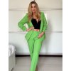 Souprava sako dlouhý rukáv a kalhoty dlouhé dámská (XS/S/M ONE SIZE) ITALSKÁ MÓDA IMWCA25319/DU (Velikost S/M, Barva zelená mintova)