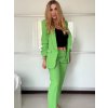 Souprava sako dlouhý rukáv a kalhoty dlouhé dámská (XS/S/M ONE SIZE) ITALSKÁ MÓDA IMWCA25319/DU (Velikost S/M, Barva zelená mintova)
