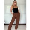 Kalhoty dlouhé dámské (S/M ONE SIZE) ITALSKÁ MÓDA IMPVN25428/DU (Velikost S/M, Barva béžová)