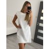 Šaty elegantní krátký rukávek letní dámské (36-38-40-42-44) Polská MÓDA PMLK21LEILA (Velikost 36, Barva _vypište do poznámky)