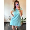 Šaty elegantní krátký rukávek letní dámské (36-38-40-42-44) Polská MÓDA PMLK21LEILA (Velikost 36, Barva _vypište do poznámky)