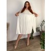 Šaty letní krátký rukáv dámské nadrozměr MARIA (48/50/52 ONE SIZE) ITALSKÁ MÓDA IM425253/DUR (Velikost 48/50/52, Barva béžová)