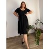 Šaty letní krátký rukáv dámské nadrozměr MARIA (48/50/52 ONE SIZE) ITALSKÁ MÓDA IM425253/DUR (Velikost 48/50/52, Barva béžová)