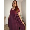 Šaty letní krátký rukáv dámské nadrozměr MARIA (48/50/52 ONE SIZE) ITALSKÁ MÓDA IM425253/DUR (Velikost 48/50/52, Barva béžová)