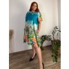 Šaty volnočasové 3/4 dlouhý rukáv dámské nadrozměr SPRING (48/50/52 ONE SIZE) ITALSKÁ MÓDA IMSM25SPRING-1/DU (Velikost 50/52, Barva modrá)