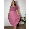 Šaty volnočasové letní krátký rukáv dámské nadrozměr MAGIE(46/48/50 ONE SIZE) ITALSKÁ MÓDA IM425270/DUR (Velikost 48/50, Barva vínová)