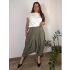 Kalhoty s gumou  široké letní dámské nadrozměr LADY (50/52/54 ONE SIZE) ITALSKá MóDA IMSM25LADY/DU (Velikost 50/52, Barva šedá tmavá)