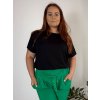 Tunika do manžety netopíří krátký rukáv dámská nadrozměr SARA (48/50 ONE SIZE) ITALSKÁ MÓDA IM425291/DU (Velikost 48/50, Barva Černá)