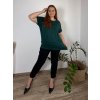 Tunika do manžety netopíří krátký rukáv dámská nadrozměr SARA (48/50 ONE SIZE) ITALSKÁ MÓDA IM425291/DU (Velikost 48/50, Barva Černá)