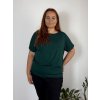 Tunika do manžety netopíří krátký rukáv dámská nadrozměr SARA (48/50 ONE SIZE) ITALSKÁ MÓDA IM425291/DU (Velikost 48/50, Barva Černá)