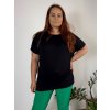 Tunika do manžety netopíří krátký rukáv dámská nadrozměr SARA (48/50 ONE SIZE) ITALSKÁ MÓDA IM425291/DU (Velikost 48/50, Barva Černá)