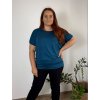 Tunika do manžety netopíří krátký rukáv dámská nadrozměr SARA (48/50 ONE SIZE) ITALSKÁ MÓDA IM425291/DU (Velikost 48/50, Barva Černá)