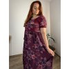 Šaty dlouhé letní krátký rukáv dámské nadrozměr MARIA (50/52/54 ONE SIZE) ITALSKÁ MÓDA IM425252/DU (Velikost 50/52/54, Barva růžová starorůžová)