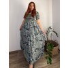 Šaty dlouhé letní krátký rukáv dámské nadrozměr MARIA (50/52/54 ONE SIZE) ITALSKÁ MÓDA IM425252/DU (Velikost 50/52/54, Barva růžová starorůžová)