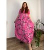 Šaty dlouhé letní krátký rukáv dámské nadrozměr MARIA (50/52/54 ONE SIZE) ITALSKÁ MÓDA IM425252/DU (Velikost 50/52/54, Barva růžová starorůžová)