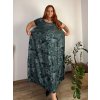 Šaty dlouhé letní krátký rukáv dámské nadrozměr MARIA (50/52/54 ONE SIZE) ITALSKÁ MÓDA IM425252/DU (Velikost 50/52/54, Barva růžová starorůžová)