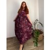 Šaty dlouhé letní krátký rukáv dámské nadrozměr MARIA (50/52/54 ONE SIZE) ITALSKÁ MÓDA IM425252/DU (Velikost 50/52/54, Barva růžová starorůžová)
