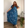 Šaty dlouhé letní krátký rukáv dámské nadrozměr MARIA (50/52/54 ONE SIZE) ITALSKÁ MÓDA IM425252/DU (Velikost 50/52/54, Barva růžová starorůžová)
