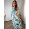 Šaty dlouhé letní krátký rukáv dámské nadrozměr MARIA (50/52/54 ONE SIZE) ITALSKÁ MÓDA IM425252/DU (Velikost 50/52/54, Barva růžová starorůžová)