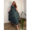 Šaty dlouhé letní krátký rukáv dámské nadrozměr MARIA (50/52/54 ONE SIZE) ITALSKÁ MÓDA IM425252/DU (Velikost 50/52/54, Barva růžová starorůžová)