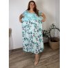 Šaty dlouhé letní krátký rukáv dámské nadrozměr MARIA (50/52/54 ONE SIZE) ITALSKÁ MÓDA IM425252/DU (Velikost 50/52/54, Barva růžová starorůžová)