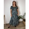 Šaty dlouhé letní krátký rukáv dámské nadrozměr MARIA (50/52/54 ONE SIZE) ITALSKÁ MÓDA IM425252/DU (Velikost 50/52/54, Barva růžová starorůžová)