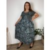 Šaty dlouhé letní krátký rukáv dámské nadrozměr MARIA (50/52/54 ONE SIZE) ITALSKÁ MÓDA IM425252/DU (Velikost 50/52/54, Barva růžová starorůžová)