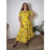 Šaty dlouhé letní krátký rukáv dámské nadrozměr MARIA (50/52/54 ONE SIZE) ITALSKÁ MÓDA IM425252/DU (Velikost 50/52/54, Barva růžová starorůžová)