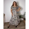 Šaty dlouhé letní krátký rukáv dámské nadrozměr MARIA (50/52/54 ONE SIZE) ITALSKÁ MÓDA IM425252/DU (Velikost 50/52/54, Barva růžová starorůžová)