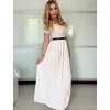 Šaty letní krátký rukáv dámské (S/M/L ONE SIZE) ITALSKÁ MÓDA IMSM25013/DU (Velikost S/M/L, Barva béžová)