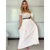 Šaty letní krátký rukáv dámské (S/M/L ONE SIZE) ITALSKÁ MÓDA IMSM25013/DU (Velikost S/M/L, Barva béžová)