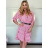 Šaty košilové 3/4 krátký rukáv dámské (S/M/L ONE SIZE) ITALSKá MODA IMSP25LAGO/DU (Velikost S/M/L, Barva modrá)