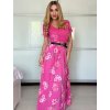 Šaty letní krátký rukáv dámské FIORE (S/M/L ONE SIZE) ITALSKÁ MÓDA IMSM25019/DU (Velikost S/M/L, Barva bílá)
