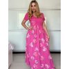 Šaty letní krátký rukáv dámské FIORE (S/M/L ONE SIZE) ITALSKÁ MÓDA IMSM25019/DU (Velikost S/M/L, Barva bílá)