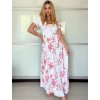 Šaty letní krátký rukáv dámské FIORE (S/M/L ONE SIZE) ITALSKÁ MÓDA IMSM25019/DU (Velikost S/M/L, Barva bílá)