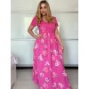 Šaty letní krátký rukáv dámské FIORE (S/M/L ONE SIZE) ITALSKÁ MÓDA IMSM25019/DU (Velikost S/M/L, Barva bílá)