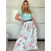 Šaty letní krátký rukáv dámské FIORE (S/M/L ONE SIZE) ITALSKÁ MÓDA IMSM25019/DU (Velikost S/M/L, Barva bílá)
