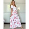 Šaty letní krátký rukáv dámské FIORE (S/M/L ONE SIZE) ITALSKÁ MÓDA IMSM25019/DU (Velikost S/M/L, Barva bílá)