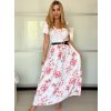 Šaty letní krátký rukáv dámské FIORE (S/M/L ONE SIZE) ITALSKÁ MÓDA IMSM25019/DU (Velikost S/M/L, Barva bílá)