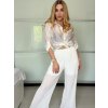 Kalhoty dlouhé letní dámské LUCE (S/M/L ONE SIZE) ITALSKÁ MÓDA IM725106/DUR (Velikost S/M/L, Barva bílá)
