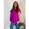 Tunika letní s přívěskem krátký rukáv dámská nadrozměr (54/56/58 ONE SIZE) ITALSKÁ MÓDA IM425292/DU (Velikost 54/56, Barva růžová fuchsiová)