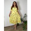 Šaty volnočasové letní krátký rukáv dámské nadrozměr LIVIA (48/50/52 ONE SIZE) ITALSKÁ MÓDA IMWGB25518-7/DUR (Velikost 48/50/52, Barva žlutá)