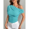 Tričko řádek krátký rukáv dámské (XS/S/M ONE SIZE) ITALSKÁ MÓDA IMM25M21327 (Velikost XS/S/M, Barva béžová)